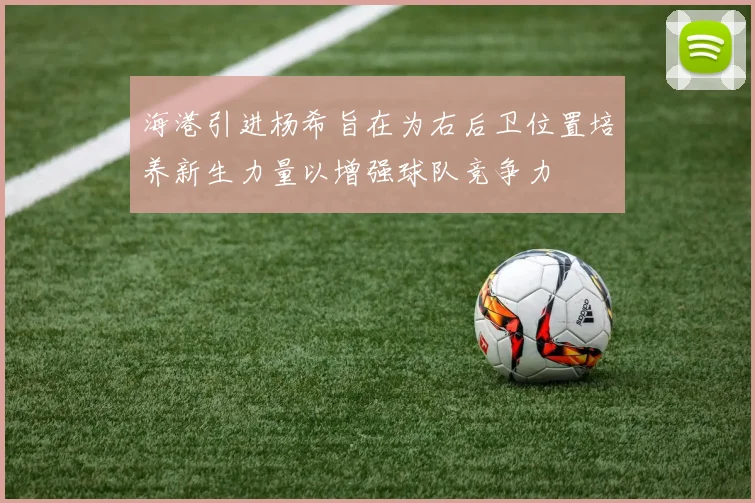海港引进杨希旨在为右后卫位置培养新生力量以增强球队竞争力